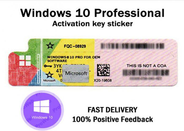 التنشيط عبر الإنترنت Windows 10 Professional COA ، Windows 10 Professional Sticker برامج الكمبيوتر